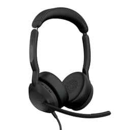 Jabra Evolve2 50 Wired Stereo Headset AirComfort Technology, Noise-Cancelling Mics & Active Noise Cancellation - MS Teams Certified, Works with All Other Platforms - Black