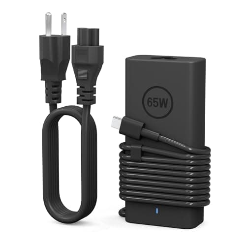 Dell 65W Slim USB-C Laptop Charger | Fast-Charging Compact Power Adapter for Dell Laptops