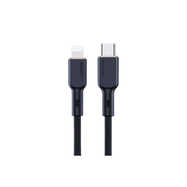 AUKEY CB-SCL1 Silicone USB-C to Lightning Cable Black 1m