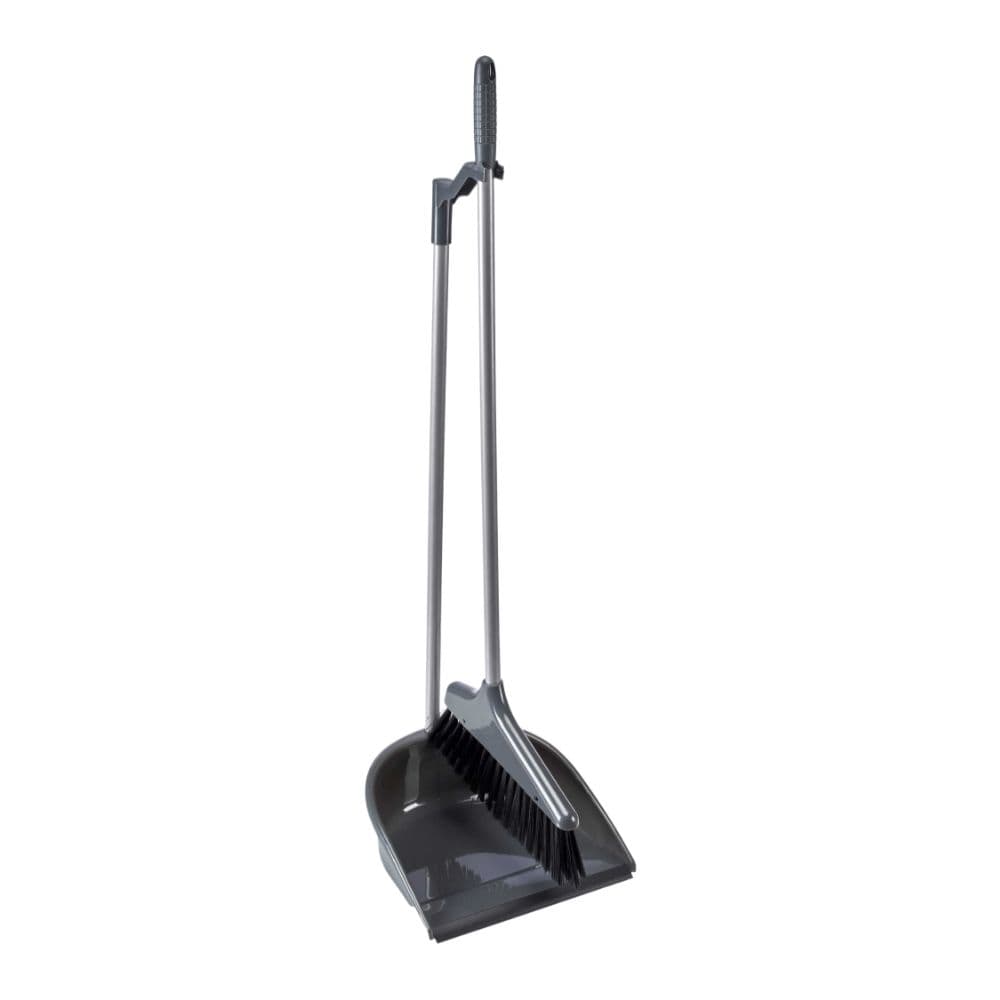 Lightweight Broom & Dustpan Set | Dark Gray | Easy Storage & Cleaning Solution