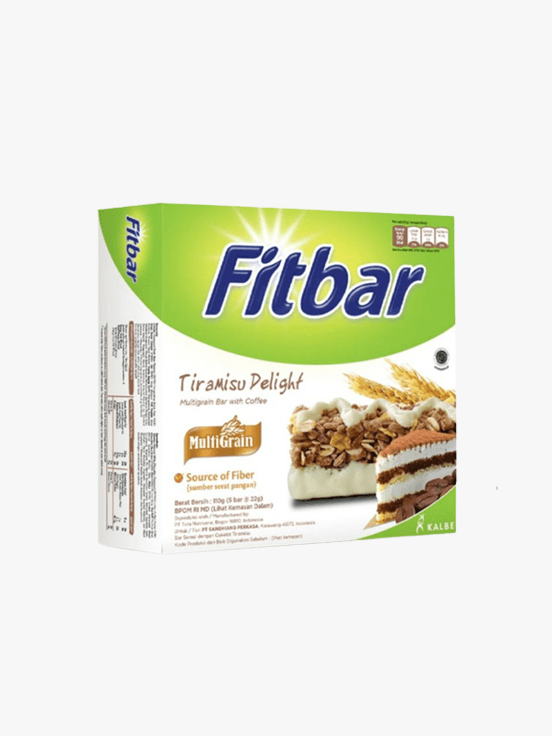 Fitbar Multigrain Bar Tiramisu Delight | 24g Each | 5 Pack, 90 Calories, No Trans Fats