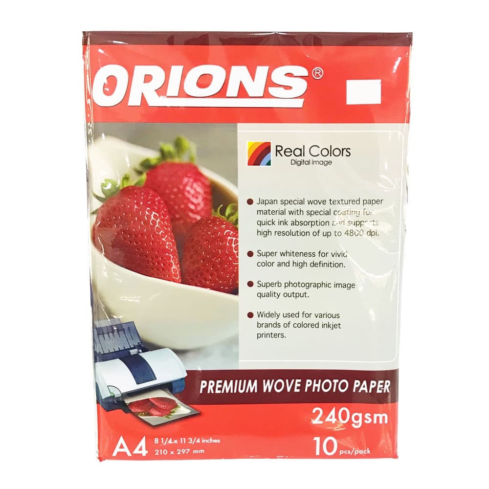 Orions 240gsm A4 Premium Wove Photo Paper I Professional Quality Printing Paper 10 Sheets