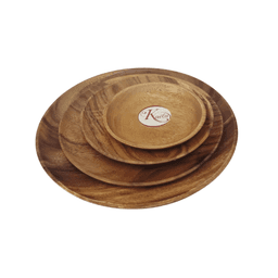 WD22007M Handcrafted Acacia Wood Round Serving Plate (25 cm)