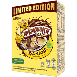 Nestle Koko Krunch Duo Banana | 330g Family Box | Good Source of Iron, Chocolate Cereal