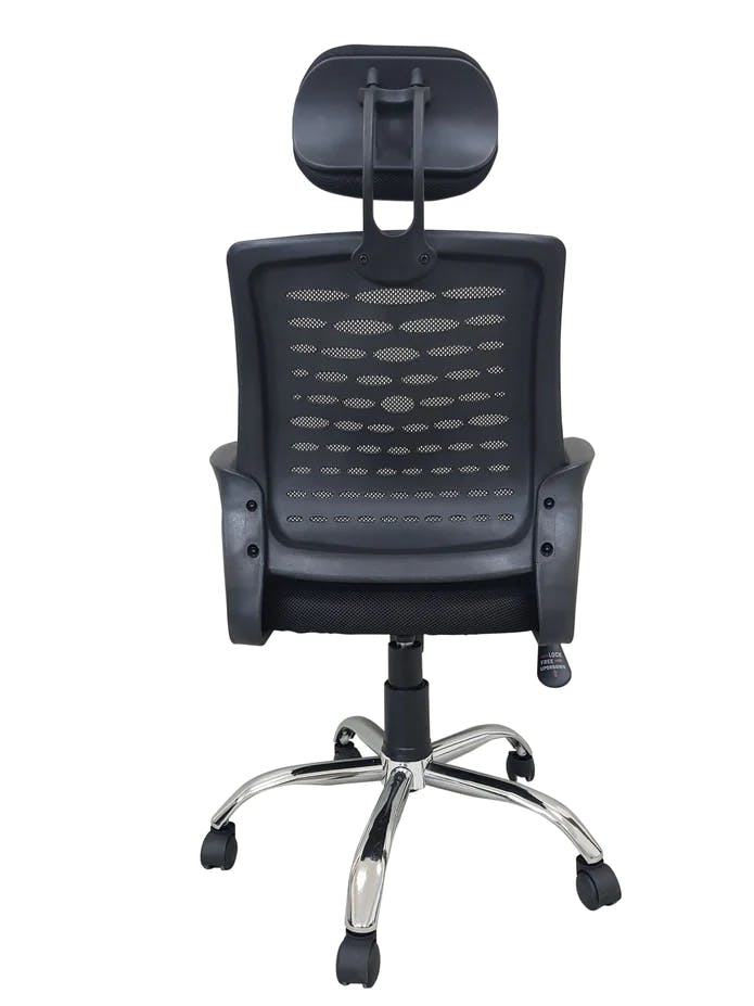 Cubix Mesh Office Midback Swivel Chair with Headrest and Back Support, Black