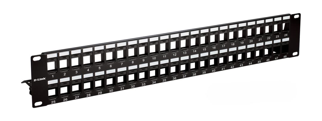 D-Link NPP-C61BLK481 Cat 6 UTP Keystone Type 48 Port Fully Loaded Patch Panel | Unshielded