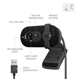 Logitech Brio 101 Full HD Webcam Made for Meetings and Works for Streaming