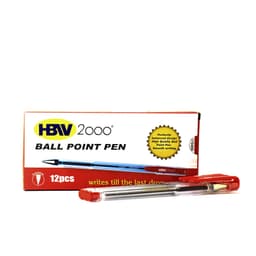 HBW 2000 Red Ballpoint Pens – Smooth Writing Office Ball Pens for Bulk Supply | 12 Pieces per Box