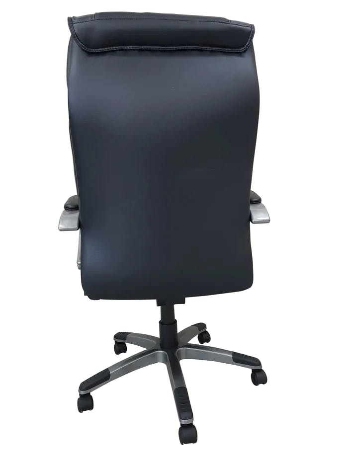 Cubix Ergonomic High Back Executive Chair with Padded Arms, PU Leather Black