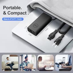 Dell 65W Slim USB-C Laptop Charger | Fast-Charging Compact Power Adapter for Dell Laptops