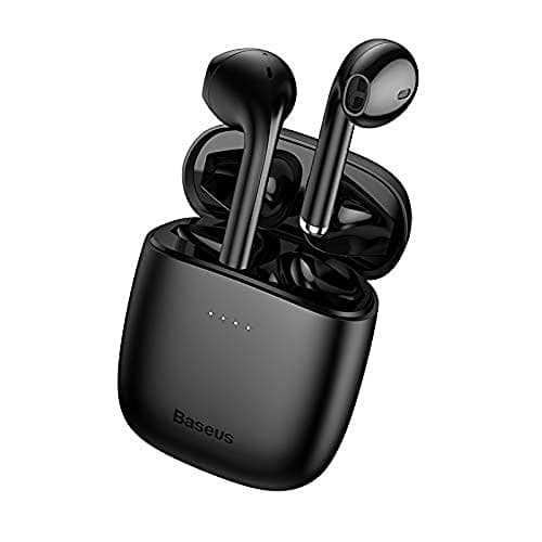 Baseus Encok W04 True Wireless Earphones | Bluetooth 5.0, Touch Control, 20-Hour Battery Life, Type-C Charging – Black (NGW04-01)
