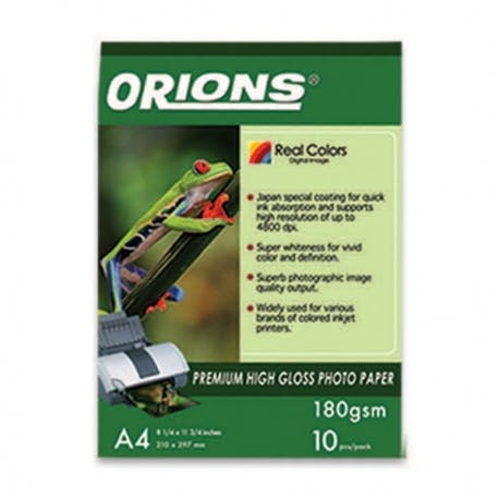 Orions Photo Paper A4 Premium High Gloss (10 sheets/pack)