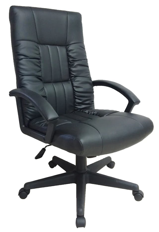 Cubix Manager Chair with Armrest and PVC Base, PU Leather Black