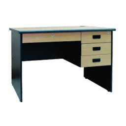 Cubix 4 Drawer Laminated Wood Office Desk | Black/ Beech