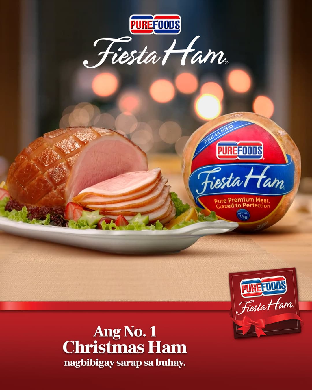 PUREFOODS Fiesta Ham, Pre Sliced 1kg (Pork)