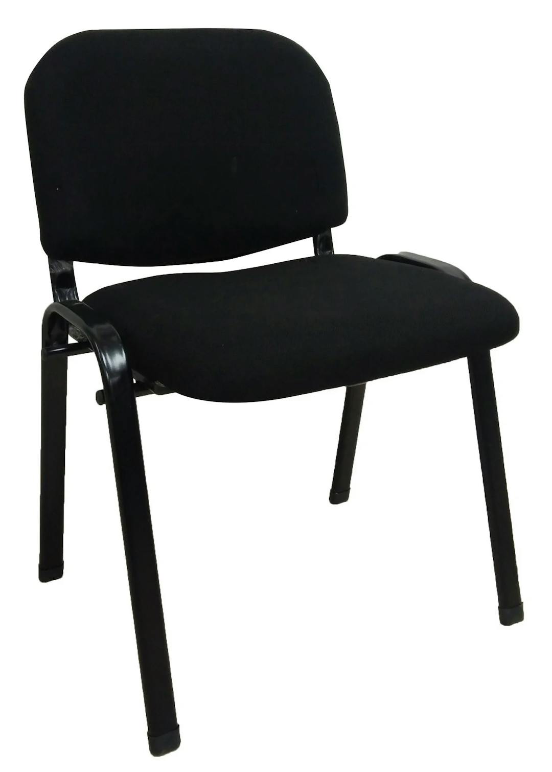 Cubix Side Waiting Fabric Chair, Black