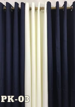 DE Curtains 6ft Plain Katrina 3-in-1 Set Ring Curtains - Katrina US Cotton