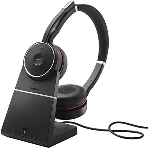 Jabra Evolve 75 UC Wireless Bluetooth Headset, Active Noise Cancellation,  18-Hour Battery, USB Adapter