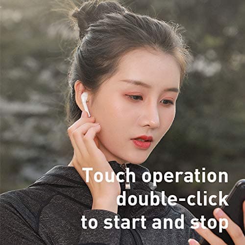 Baseus Encok W04 True Wireless Earphones | Bluetooth 5.0, Touch Control, 20-Hour Battery Life, Type-C Charging – Black (NGW04-01)