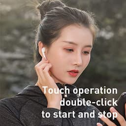 Baseus Encok W04 True Wireless Earphones | Bluetooth 5.0, Touch Control, 20-Hour Battery Life, Type-C Charging – Black (NGW04-01)