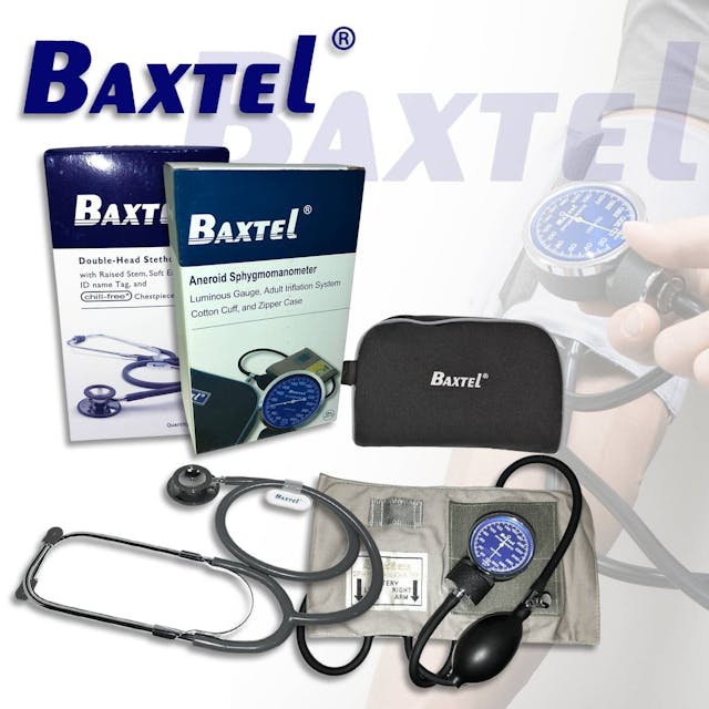 Baxtel Aneroid Sphygmomanometer and Stethoscope