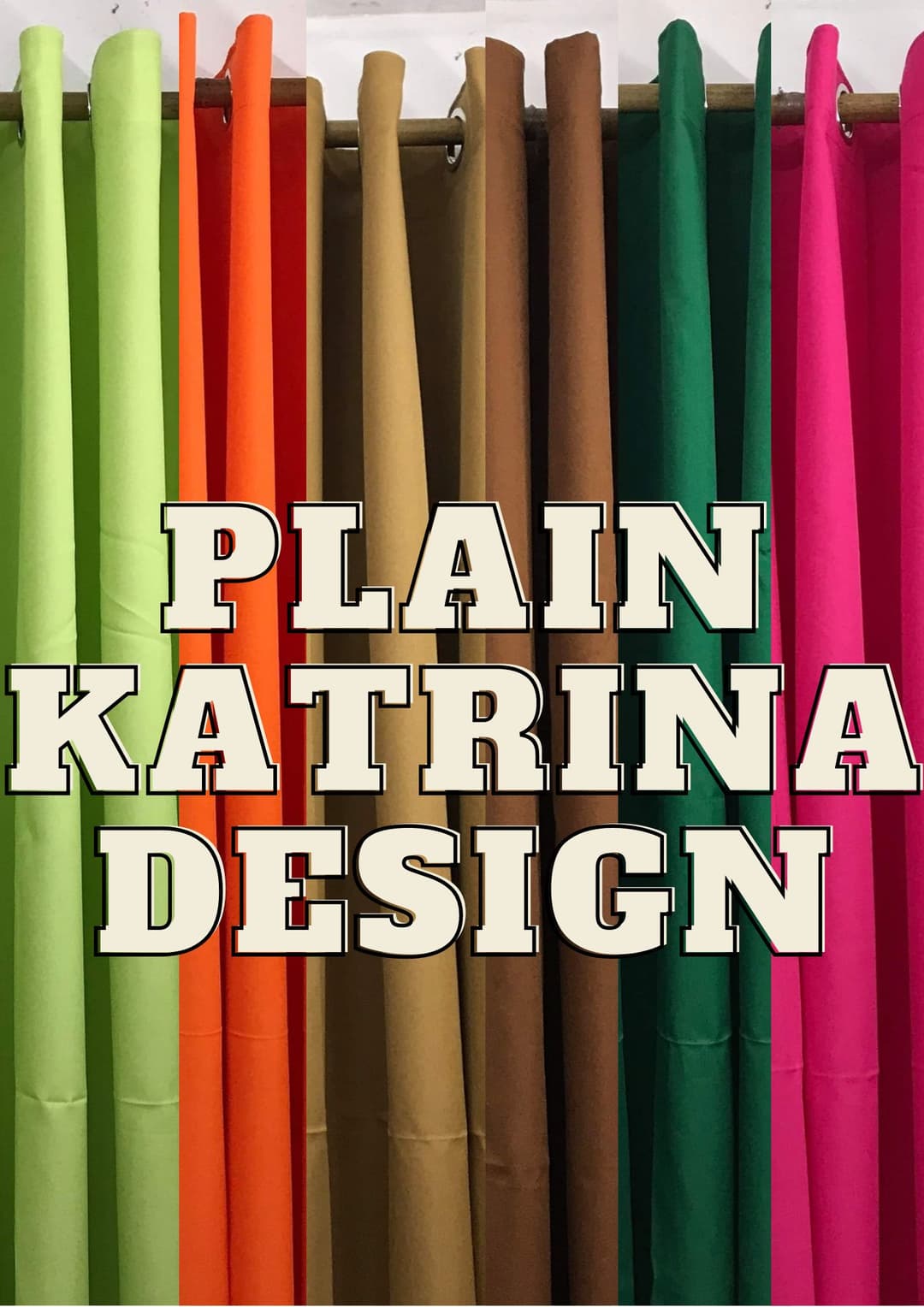 DE Curtains 6ft Plain Katrina 3-in-1 Set Ring Curtains - Katrina US Cotton