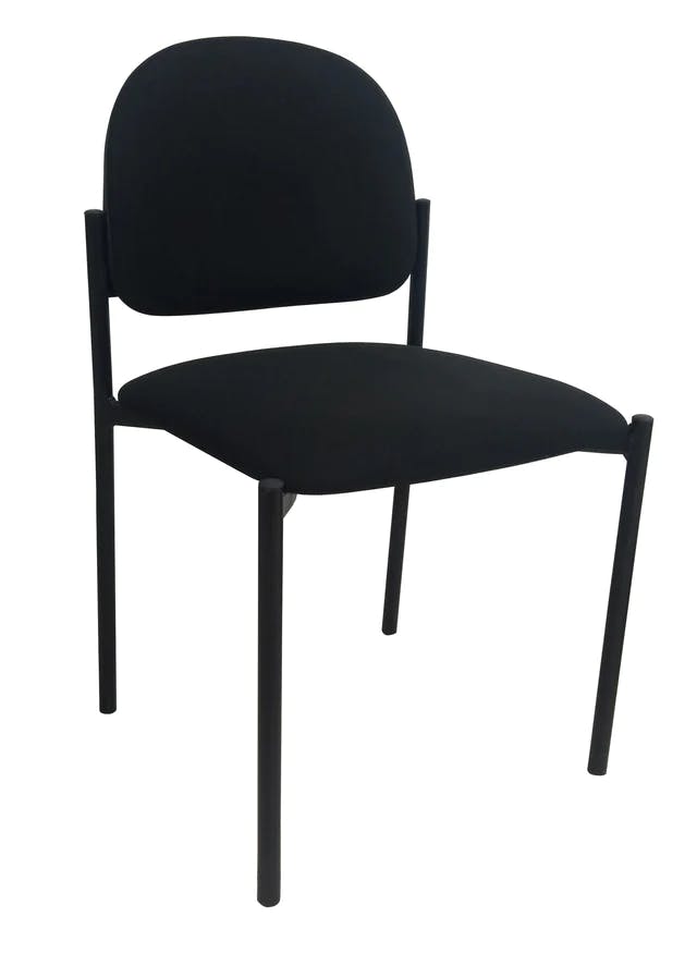 Cubix Side Waiting Fabric Chair, Black