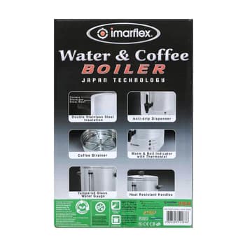 Imarflex IWB-1500S Stainless Steel 15L Water and Coffee Broiler | 100 cups