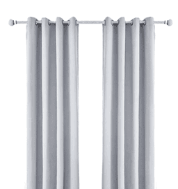 DE Curtains 9ft Full Blackout Ring Curtains | Thermal Insulated | Plain Black Single Panel