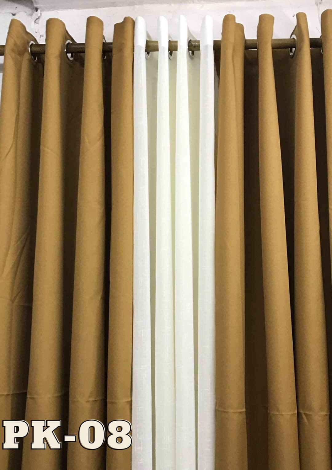 DE Curtains 6ft Plain Katrina 3-in-1 Set Ring Curtains - Katrina US Cotton