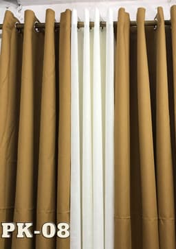 DE Curtains 6ft Plain Katrina 3-in-1 Set Ring Curtains - Katrina US Cotton