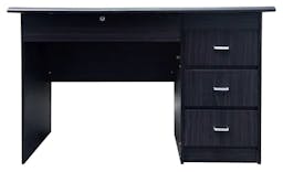Cubix Modern Office Table with Center, Pedestal Drawers and Cabinet in Wenge