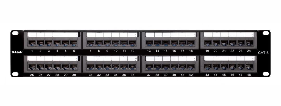 D-Link NPP-C61BLK481 Cat 6 UTP Keystone Type 48 Port Fully Loaded Patch Panel | Unshielded