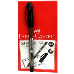 Faber-Castell 1423 Ballpoint Pen Black I Box of 50, Smooth Writing, Business & Office Use