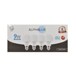 Alphalux L-Bl-0740 Led E27 9w Day Light Bulb Bundle (4-Pack) I Energy Efficient LED Lighting