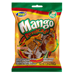 Jovy Mango Revolcado Lollipop – Chili Covered Mexican Candy, 10pcs/Bag