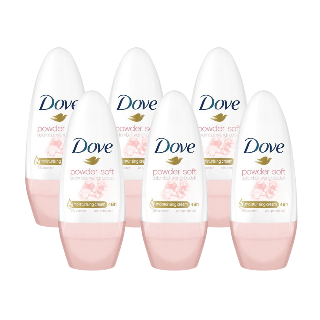 Dove Deodorant Roll-On Powder Soft 40ml Pack of 6