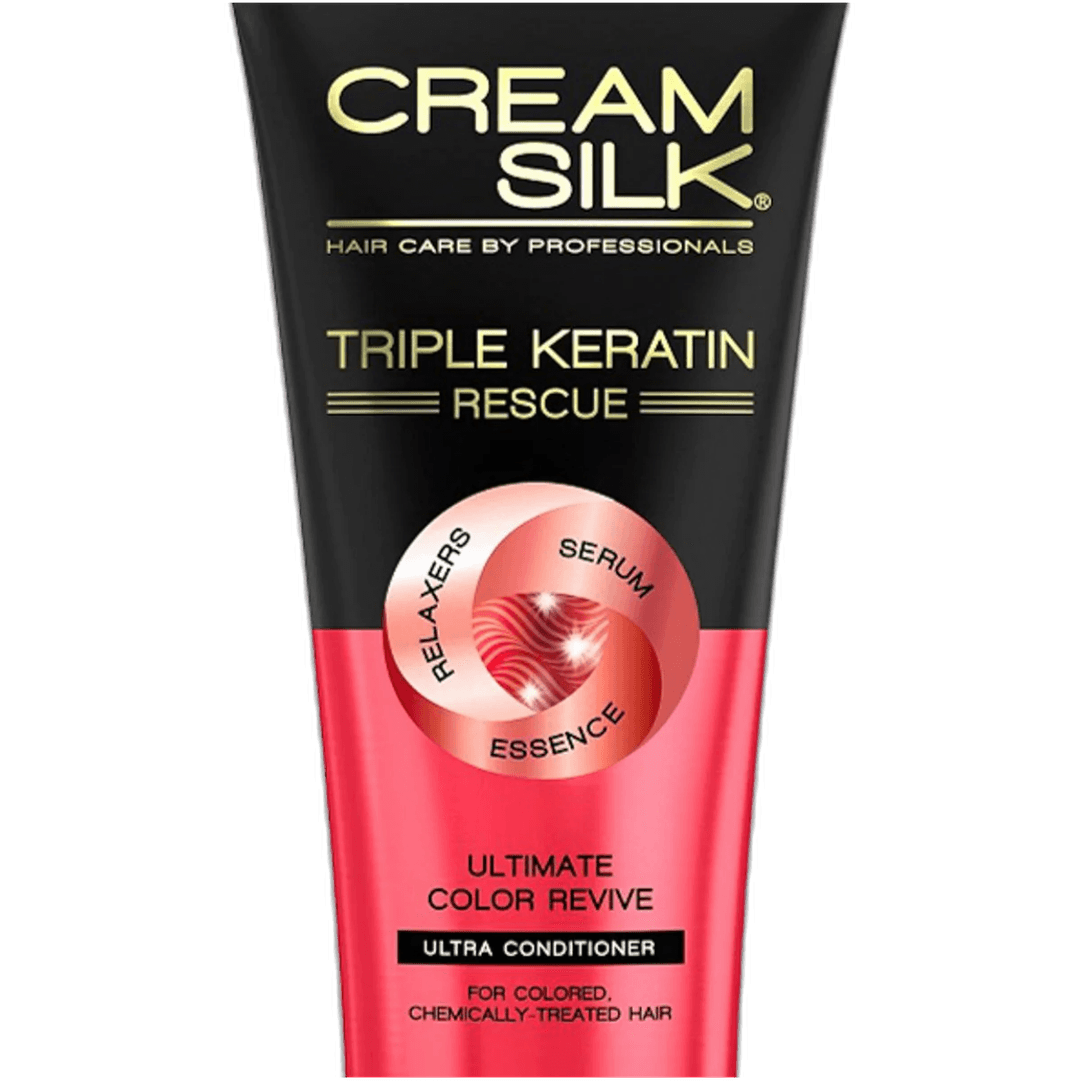 Cream Silk Triple Keratin Rescue Ultimate Color Revive Ultra Conditioner I Premium Hair Restoration