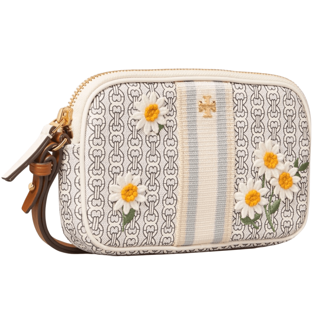 Tory Burch Gemini Link 64505 Canvas Applique Wristlet