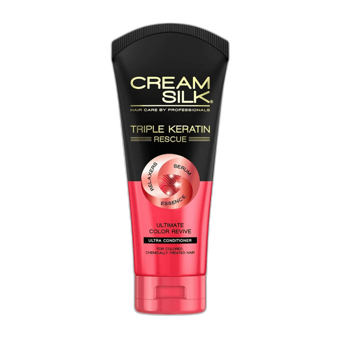Cream Silk Triple Keratin Rescue Ultimate Color Revive Ultra Conditioner I Premium Hair Restoration