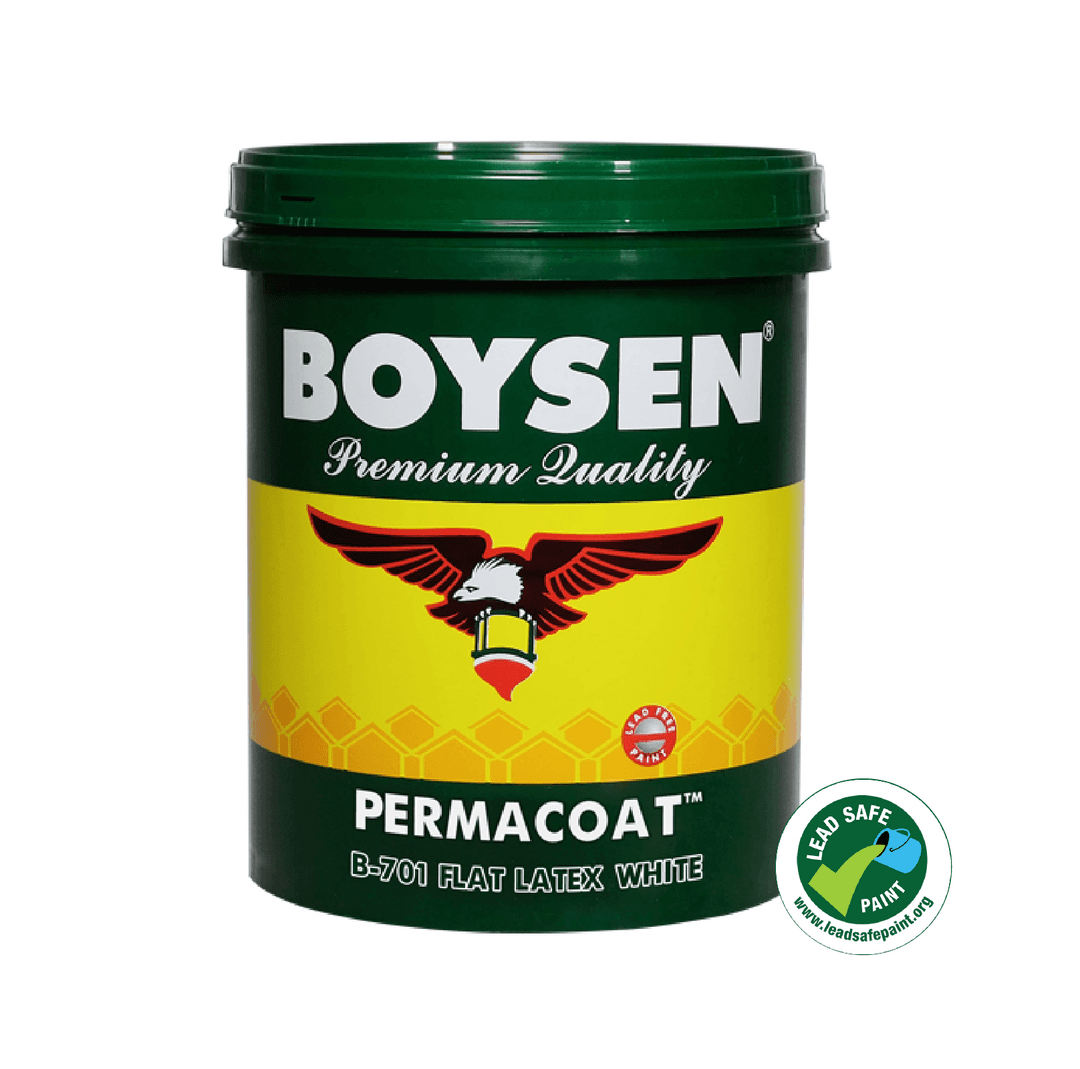 BOYSEN B-701 Permacoat Latex Paint – Flat White, Lead-Safe, Interior/Exterior