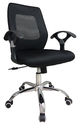 Cubix Midback Mesh Swivel Office Chair with Armrest, Black
