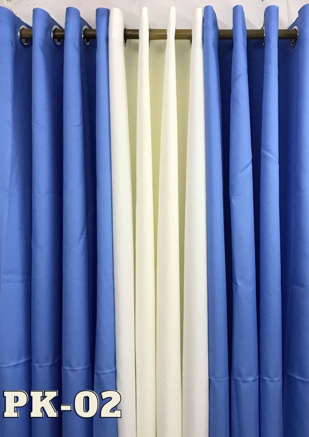DE Curtains 6ft Plain Katrina 3-in-1 Set Ring Curtains - Katrina US Cotton