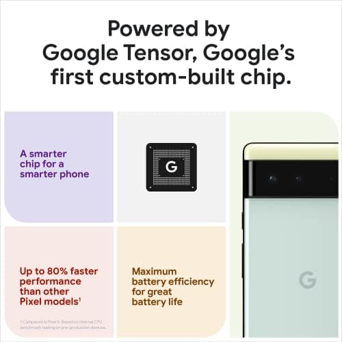 Google Pixel 6 5G Smartphone | 128GB Storage | Unlocked Android Phone | Dual Camera