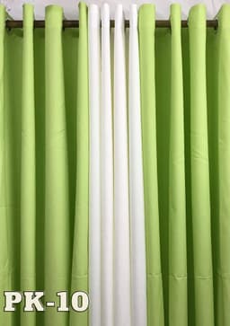 DE Curtains Katrina Plain 3‑in‑1 Ring Curtain Set 7 ft | Premium US Cotton Panel, Valance & Tieback