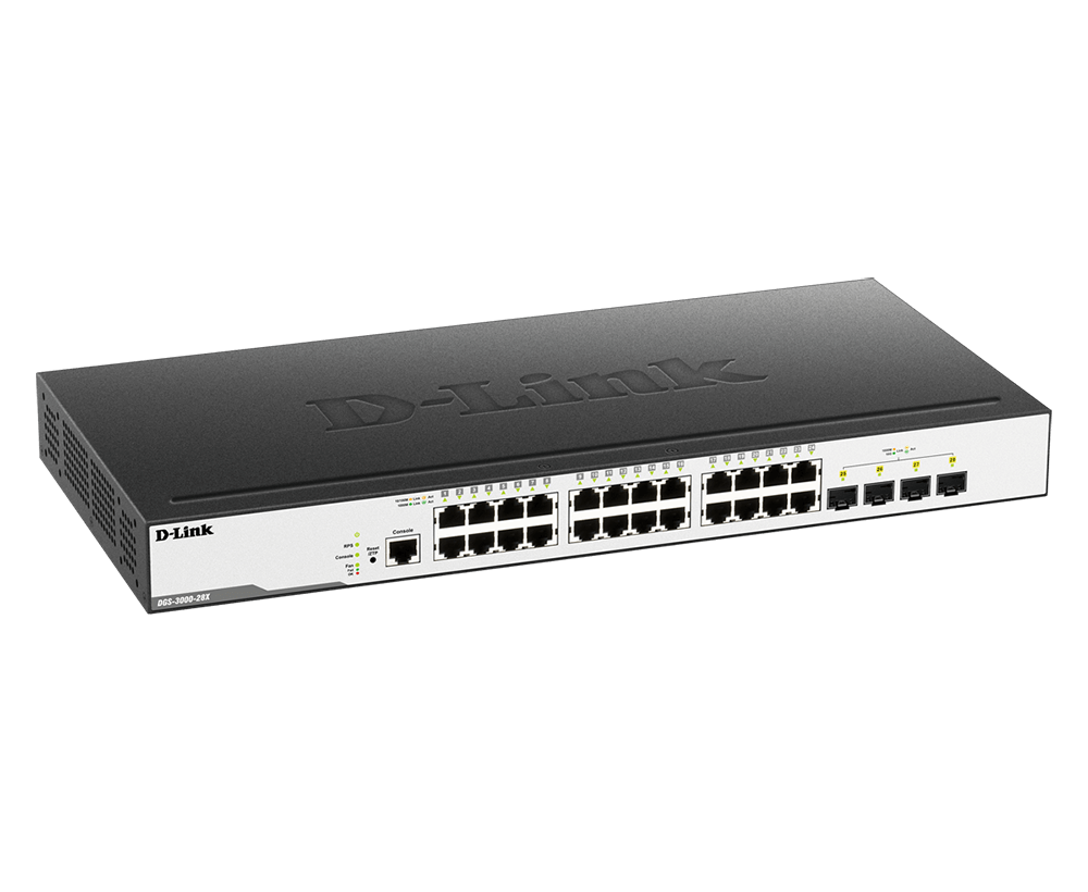 D-Link 28-Port Layer-2 Managed Gigabit Switch DGS-3000-28X