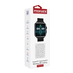 Promate ProWatch-B18 SuperFit™ Smartwatch with Handsfree Support, 1.8" IPS Display, and Heart Rate/SPO2/Step/Sleep Tracker