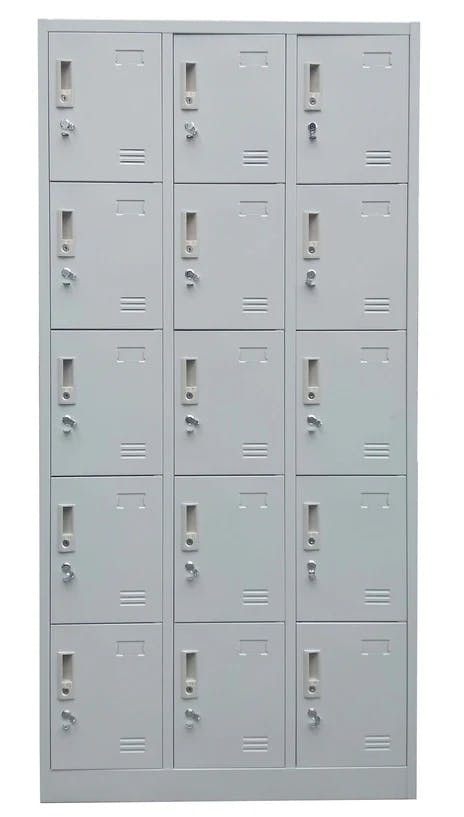 Cubix 15 Door Metal Locker Cabinet with Padlock Hasp and Name Plate, DL-1540