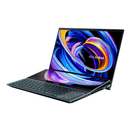 ASUS Notebook Zenbook Pro Duo (Celestial Blue) Intel Core i9-12900H Processor 15.6" 4K (3840 x 2160) OLED 32GB LPDDR5 on board 1TB M.2 NVMe SSD NVIDIA RTX 3060 6GD6 Windows 11 Home | Office Home and Student 2021 included