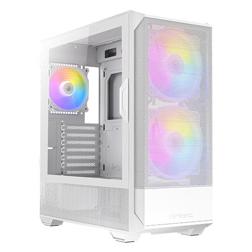 Antec NX410 Mid Tower w/ 3x ARGB Fans Gaming PC Case (White)